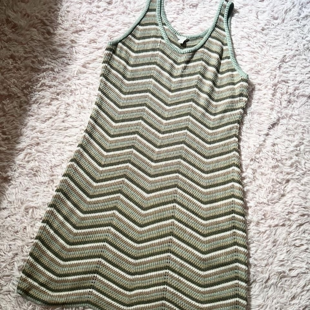 Boho‎ Cottage Core Chevron Knit Hippie Dress Womens 18 Granola Indie Earthy Soft